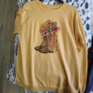 Yellow Country Girl Graphic Sweatshirt